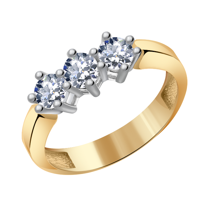 Золотое кольцо Александра с Swarovski