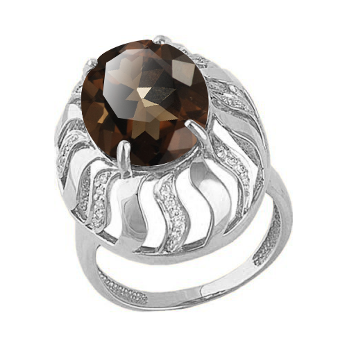Серебряное кольцо Красносельский ювелир с фианитом и раухтопазом