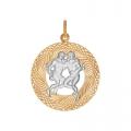 Золотая подвеска Знак зодиака Близнецы SOKOLOV с алмазной гранью