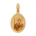 Золотая подвеска-иконка Святая мученица Светлана SOKOLOV с эмалью