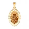 Золотая подвеска Иконка Божией Матери Владимирская SOKOLOV с эмалью