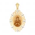 Золотая подвеска-иконка Божией Матери Семистрельная SOKOLOV