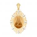 Золотая подвеска-иконка Святая блаженная Матрона SOKOLOV с эмалью