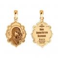 Золотая подвеска-иконка Божией Матери Казанская  SOKOLOV с эмалью