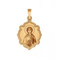 Золотая подвеска-иконка Святая Мученица Надежда SOKOLOV с эмалью