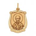 Золотая подвеска Иконка Святитель Николай Чудотворец SOKOLOV с эмалью