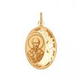 Золотая подвеска-иконка Святитель Николай Чудотворец SOKOLOV