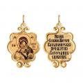 Золотая подвеска Иконка Божией Матери Владимирская SOKOLOV с эмалью