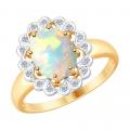 Золотое кольцо SOKOLOV с бриллиантом и опалом