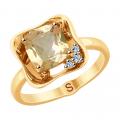 Золотое кольцо SOKOLOV с бриллиантом и морганитом