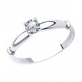 : Серебряное помолвочное кольцо с фианитом