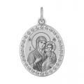 Серебряная подвеска-иконка Божией Матери Смоленская SOKOLOV с фианитом
