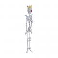 Одиночная серьга из серебра Скелет SOKOLOV с рубиновым корундом и фианитом