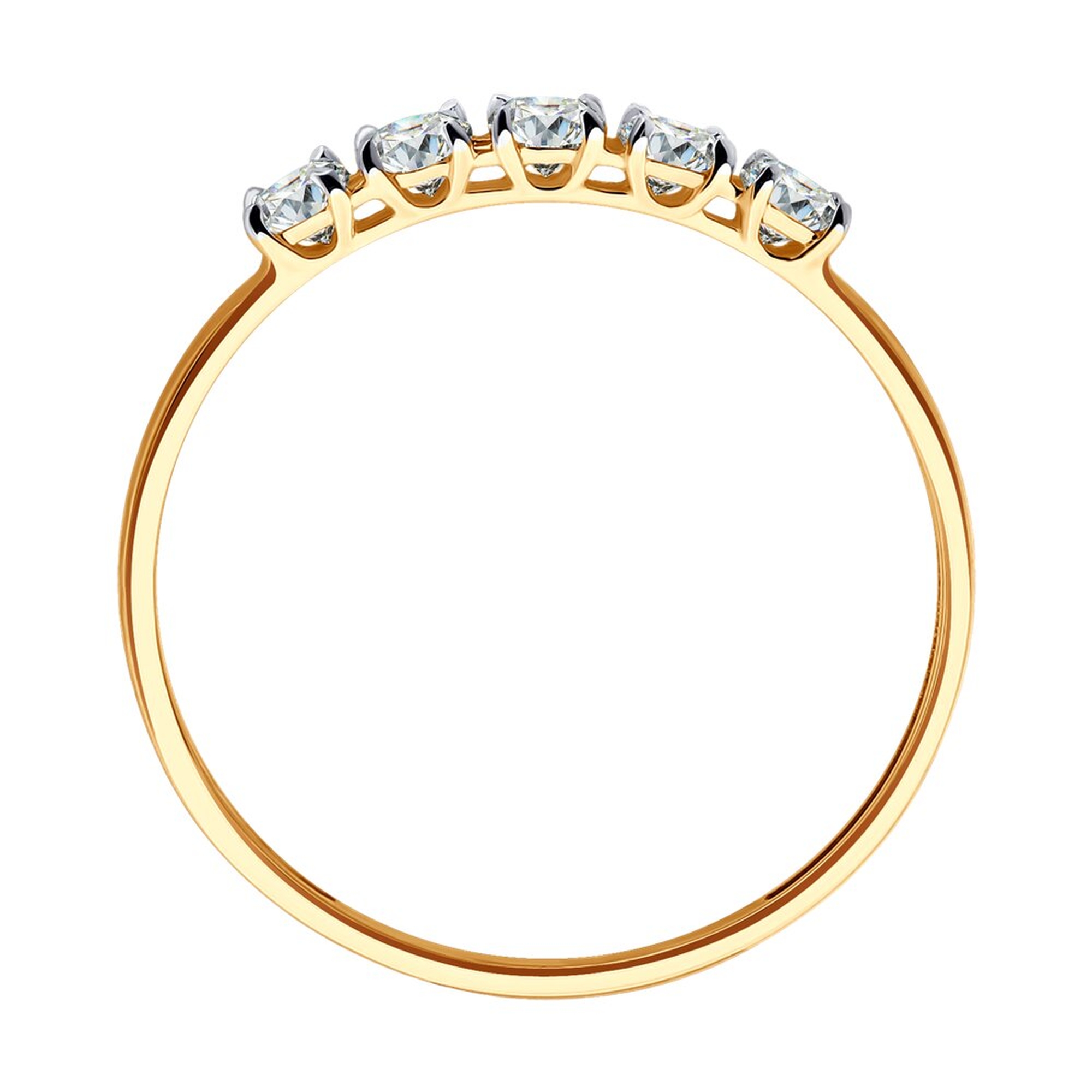 Золотое кольцо SOKOLOV с фианитом