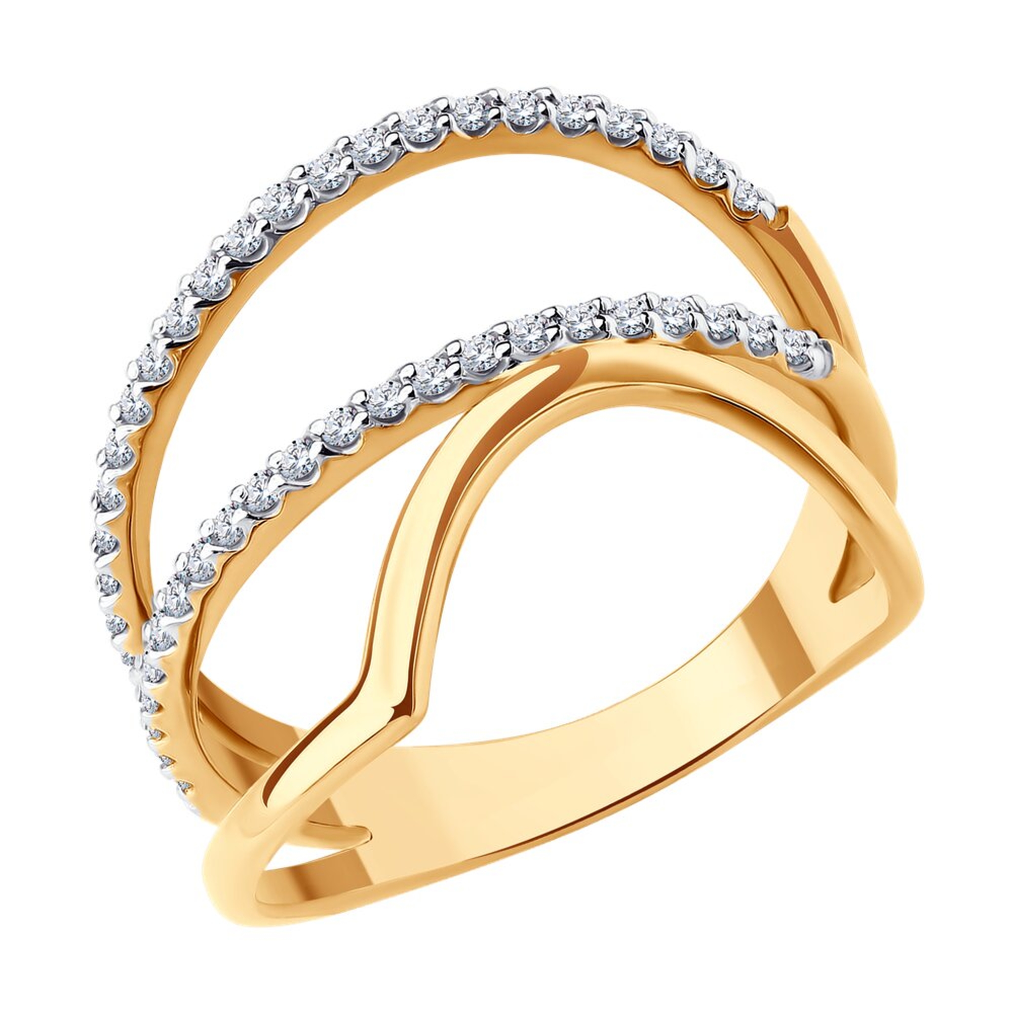 Золотое кольцо SOKOLOV с фианитом