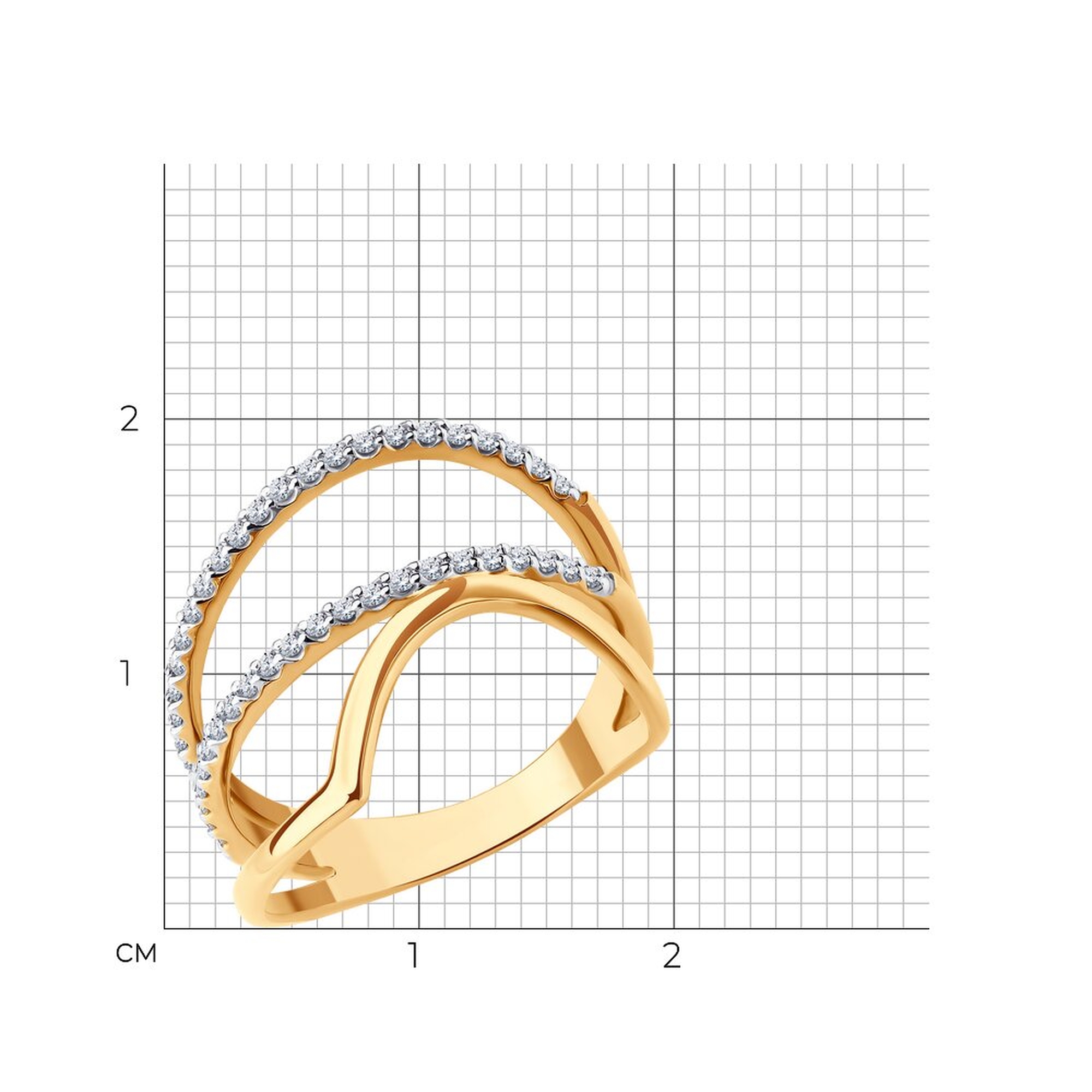 Золотое кольцо SOKOLOV с фианитом