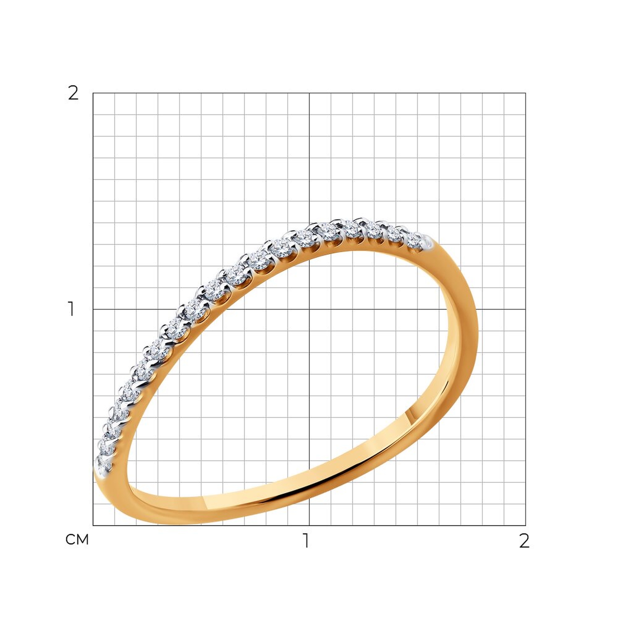 Золотое кольцо SOKOLOV с фианитом