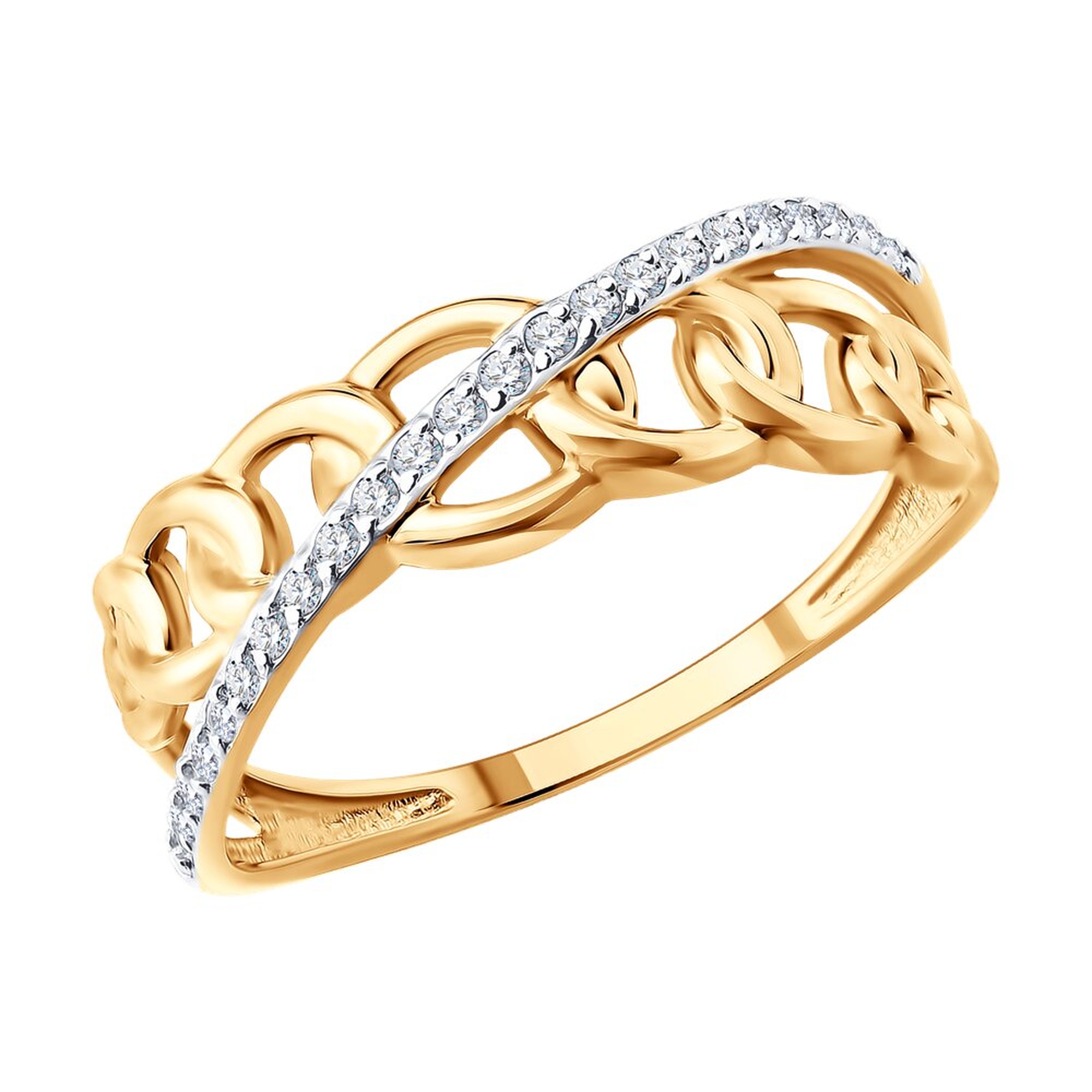 Золотое кольцо SOKOLOV с фианитом