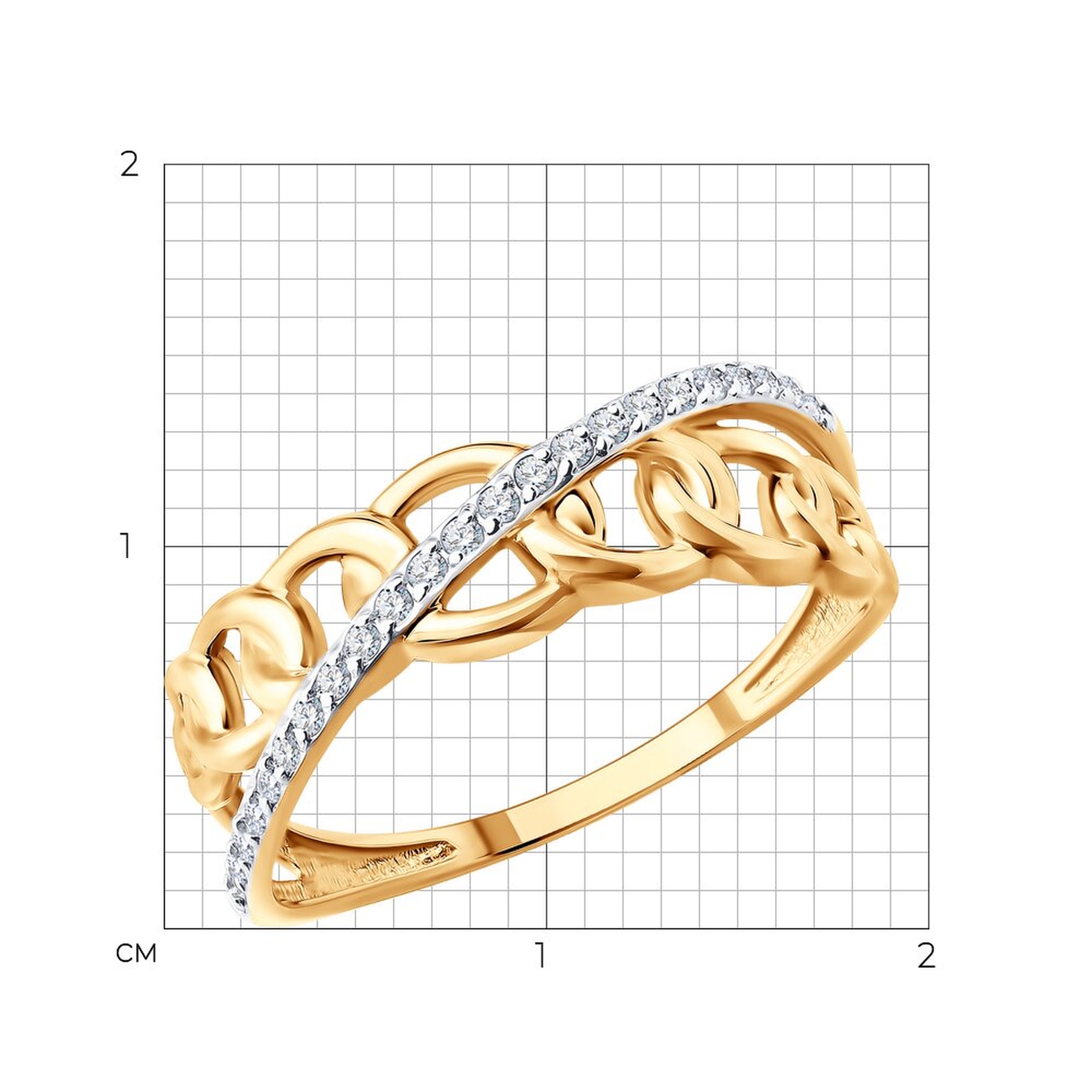 Золотое кольцо SOKOLOV с фианитом