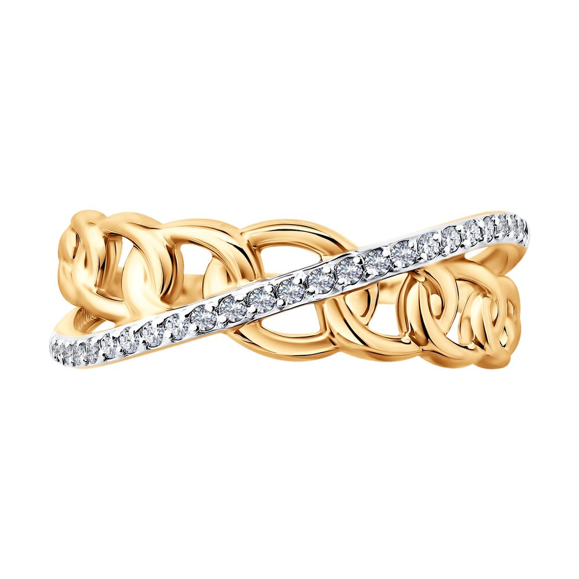 Золотое кольцо SOKOLOV с фианитом