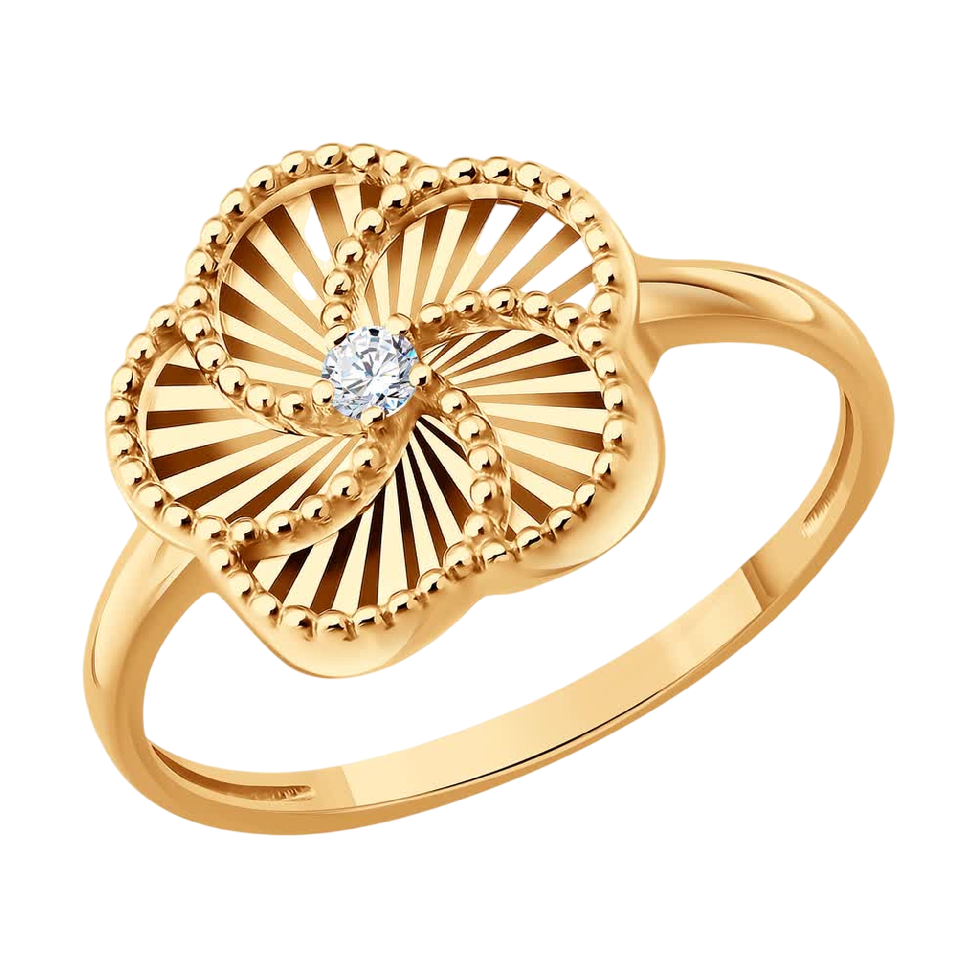 Золотое кольцо SOKOLOV с фианитом