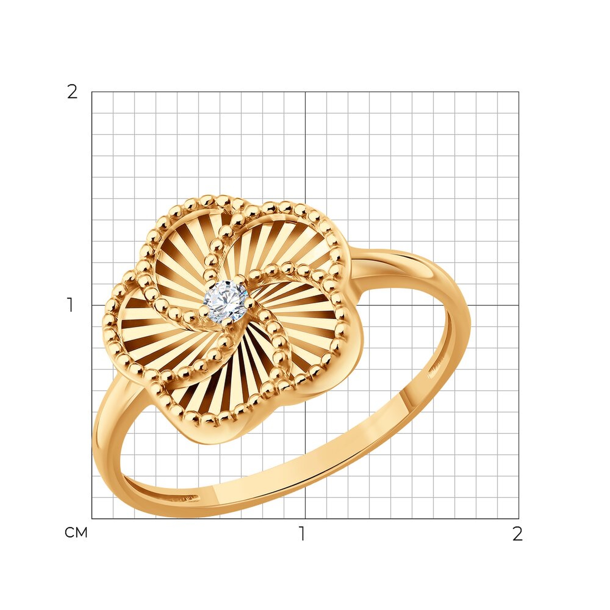 Золотое кольцо SOKOLOV с фианитом