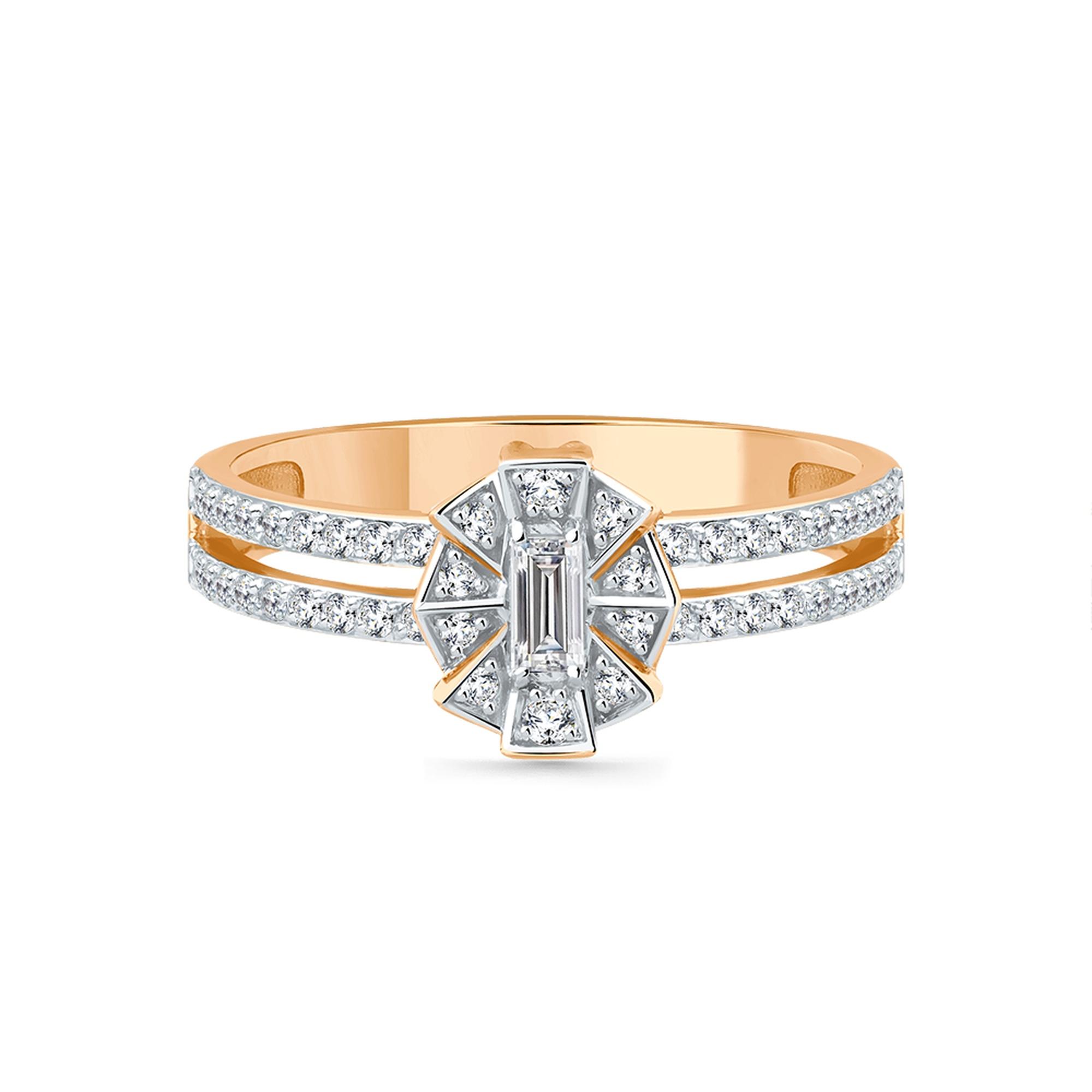 Золотое кольцо Мастер Бриллиант с бриллиантом