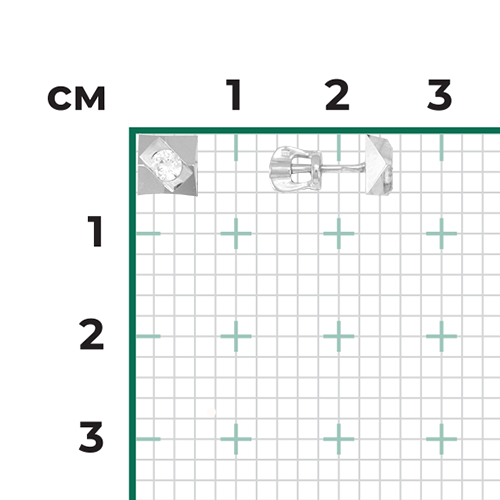 Серьги из белого золота Platina с бриллиантом
