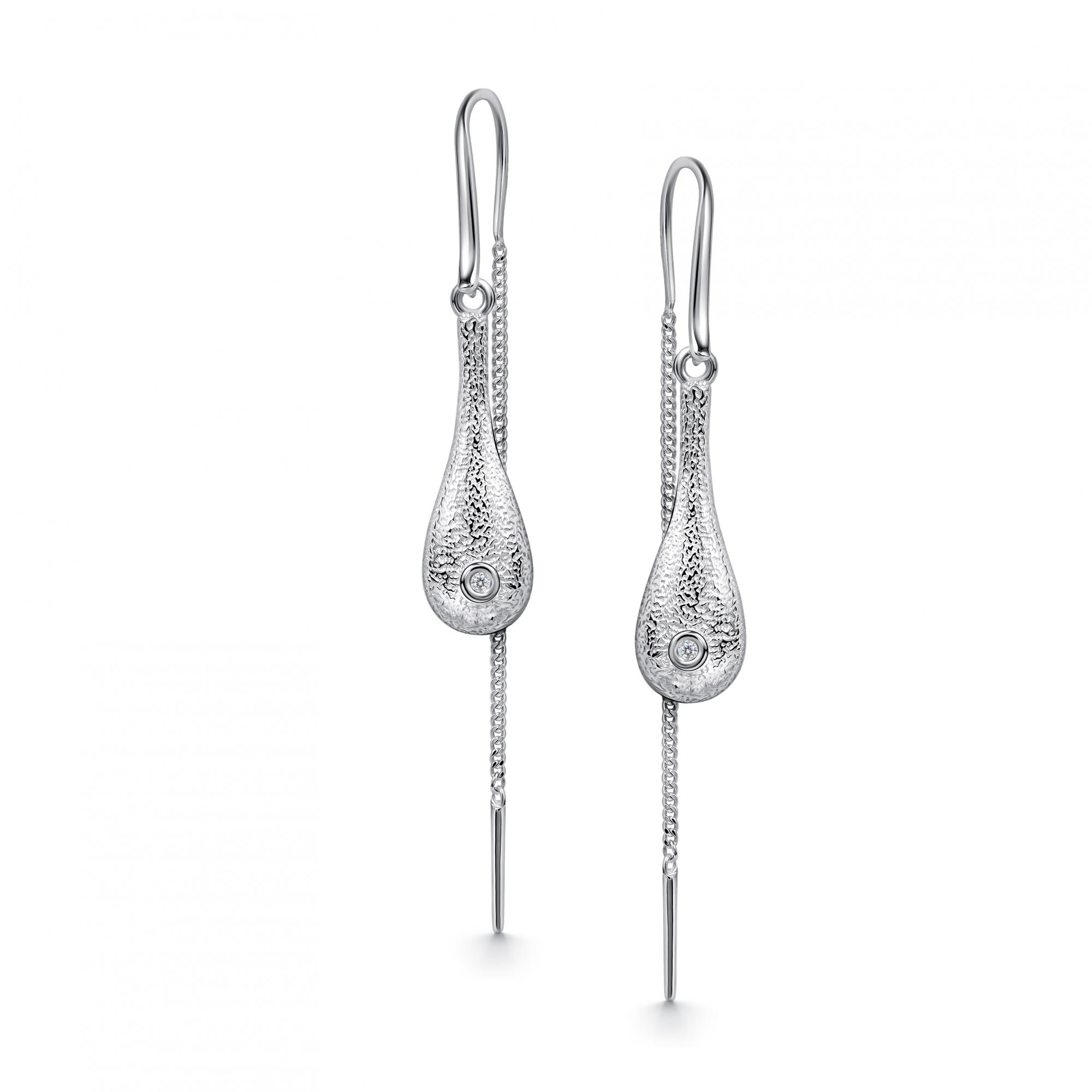 Серебряные серьги АЛЬКОР с бриллиантом