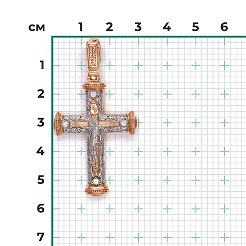 Подвеска из комбинированного золота Platina с бриллиантом
