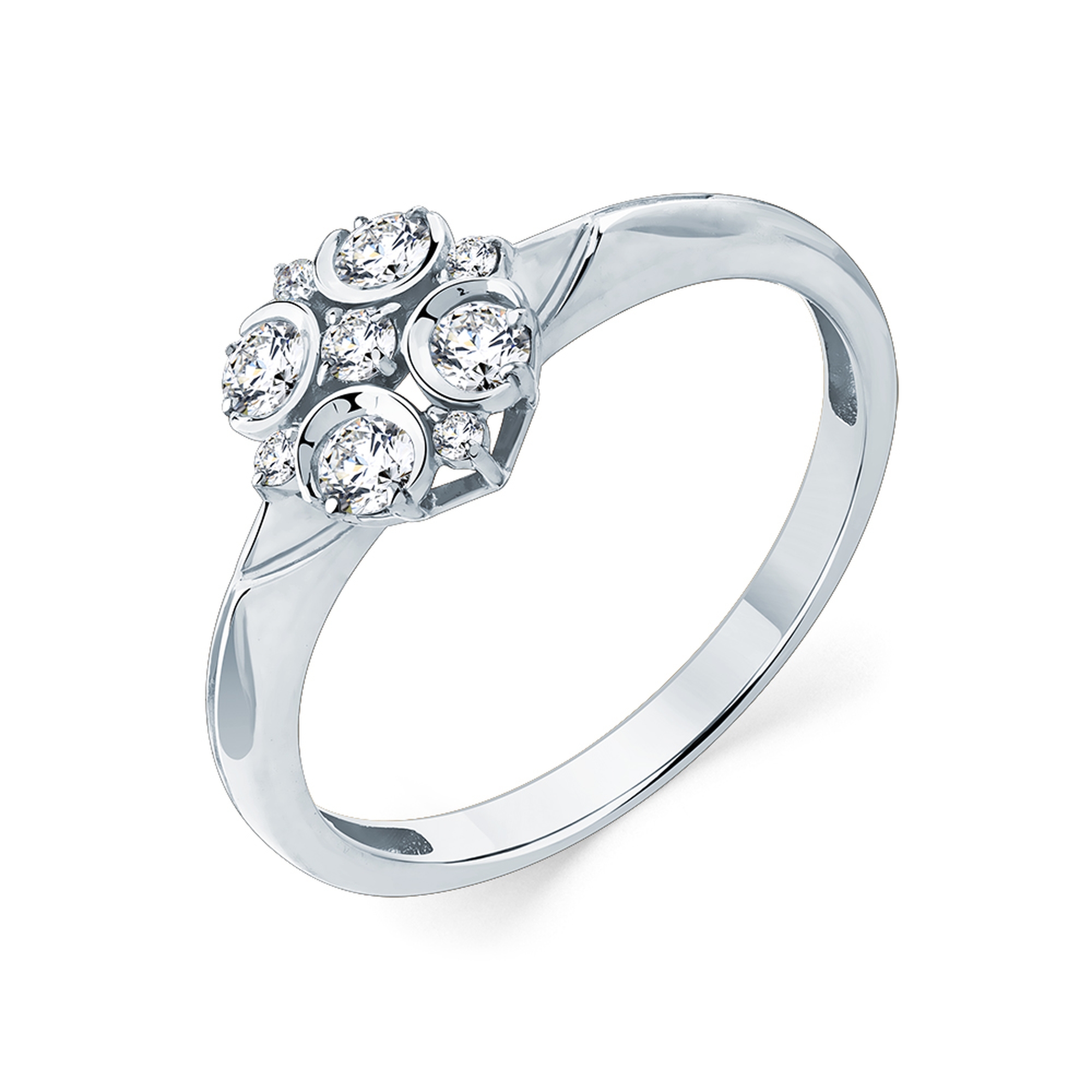 Кольцо из белого золота Мастер Бриллиант с бриллиантом