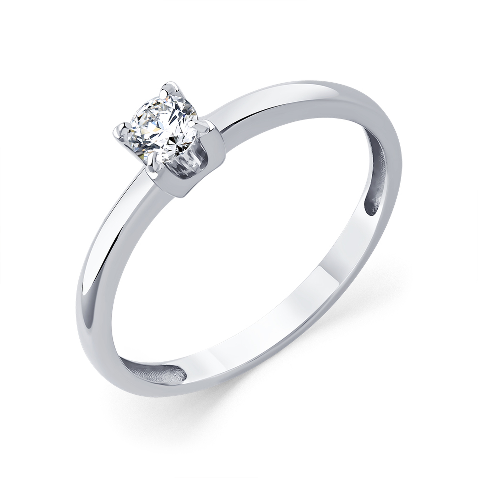 Кольцо из белого золота Мастер Бриллиант с бриллиантом