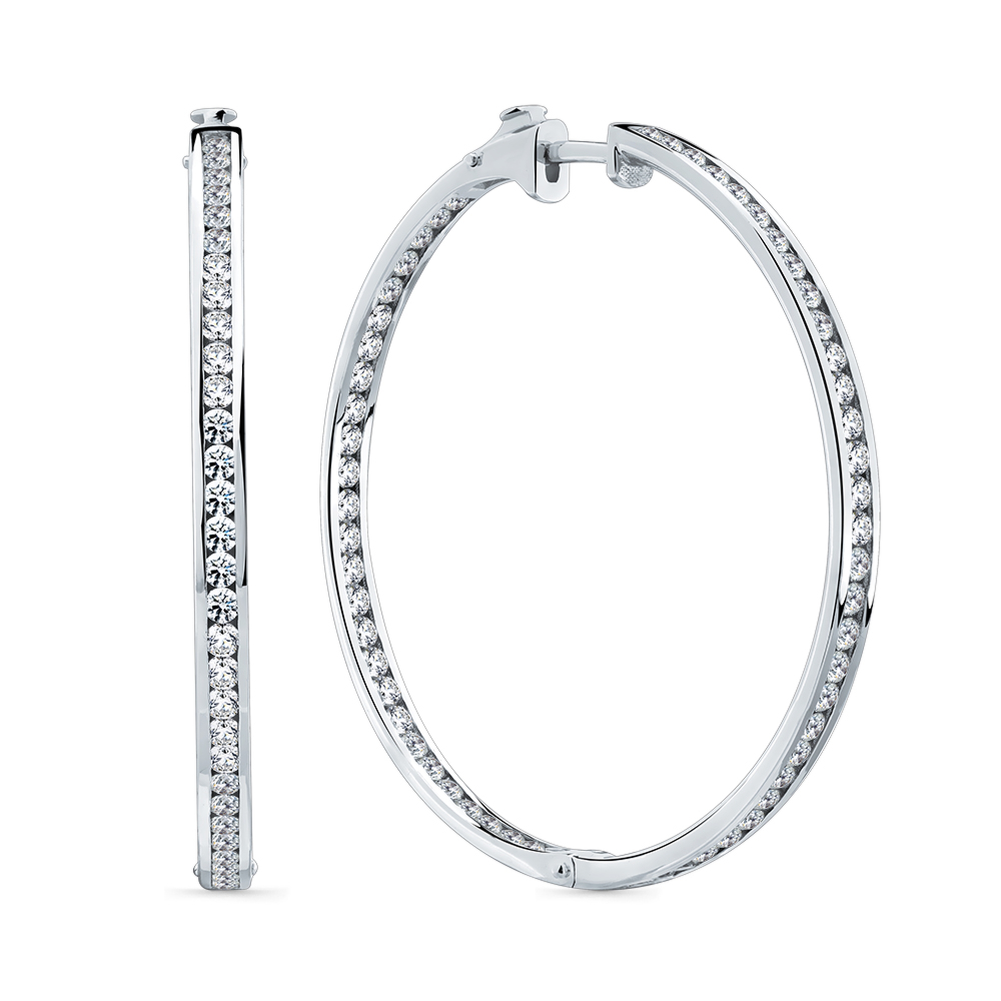 Серьги из белого золота Мастер Бриллиант с бриллиантом