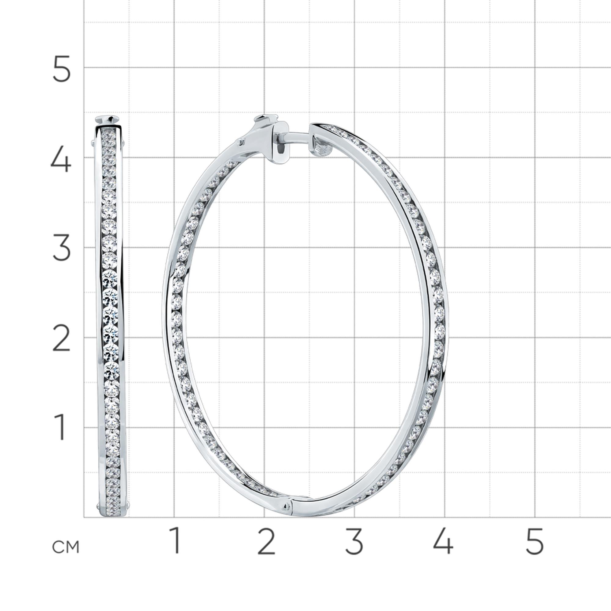 Серьги из белого золота Мастер Бриллиант с бриллиантом