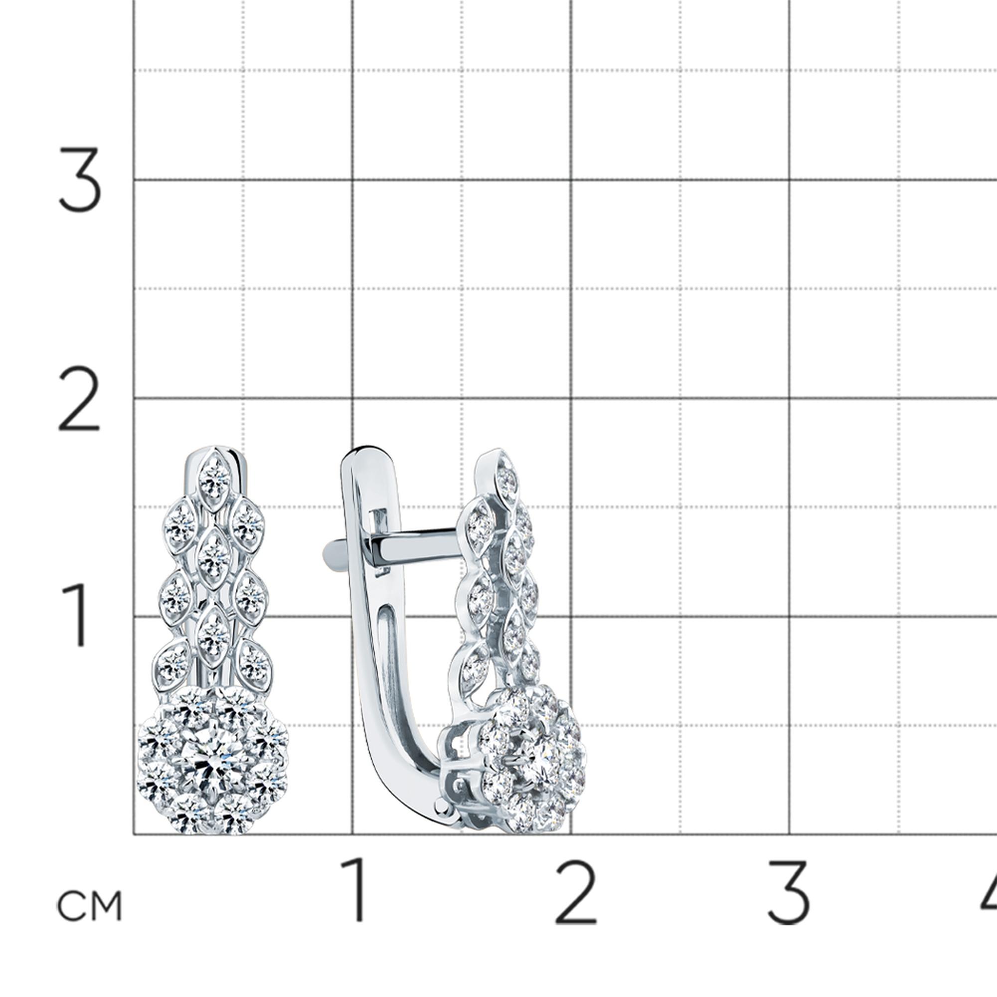 Серьги из белого золота Мастер Бриллиант с бриллиантом