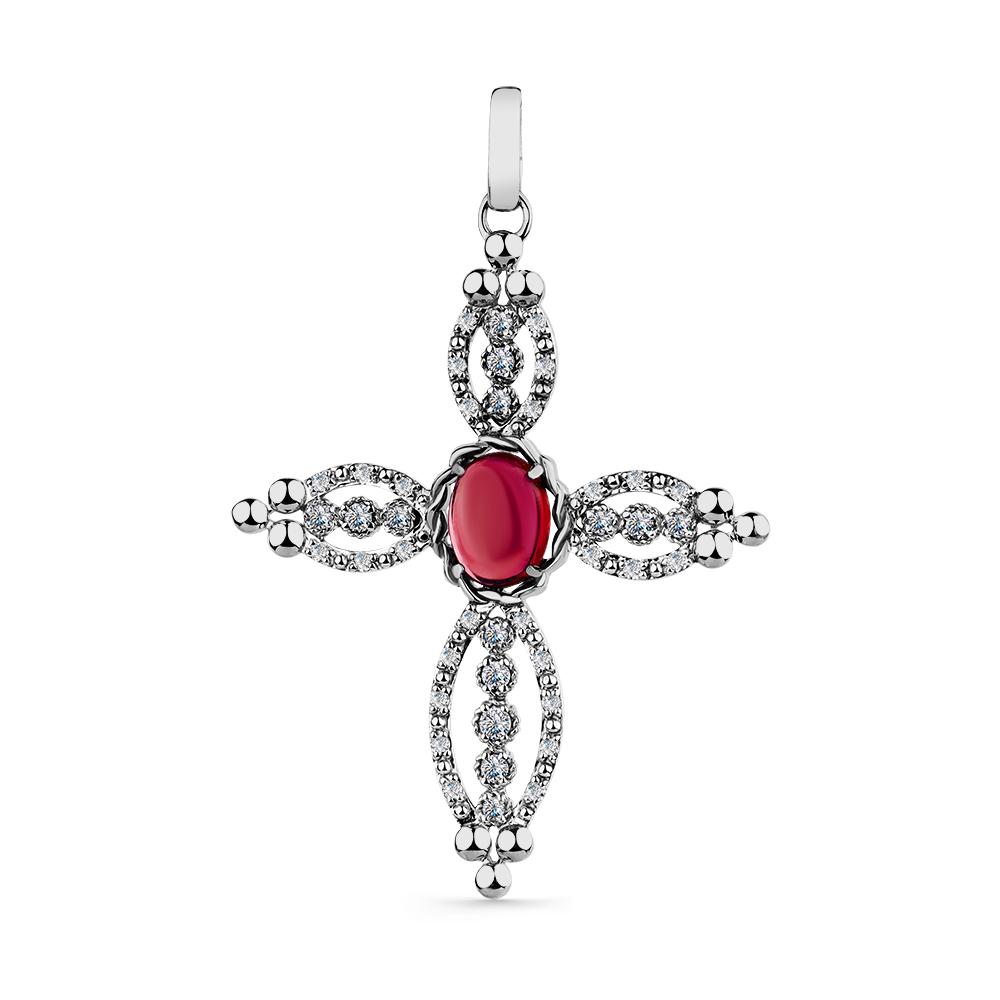 Подвеска из белого золота Мастер Бриллиант с бриллиантом и турмалином