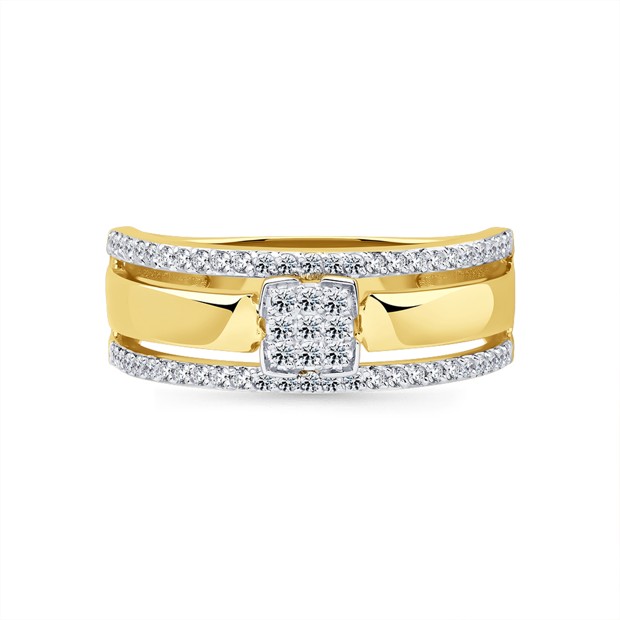 Кольцо из лимонного золота Мастер Бриллиант с бриллиантом