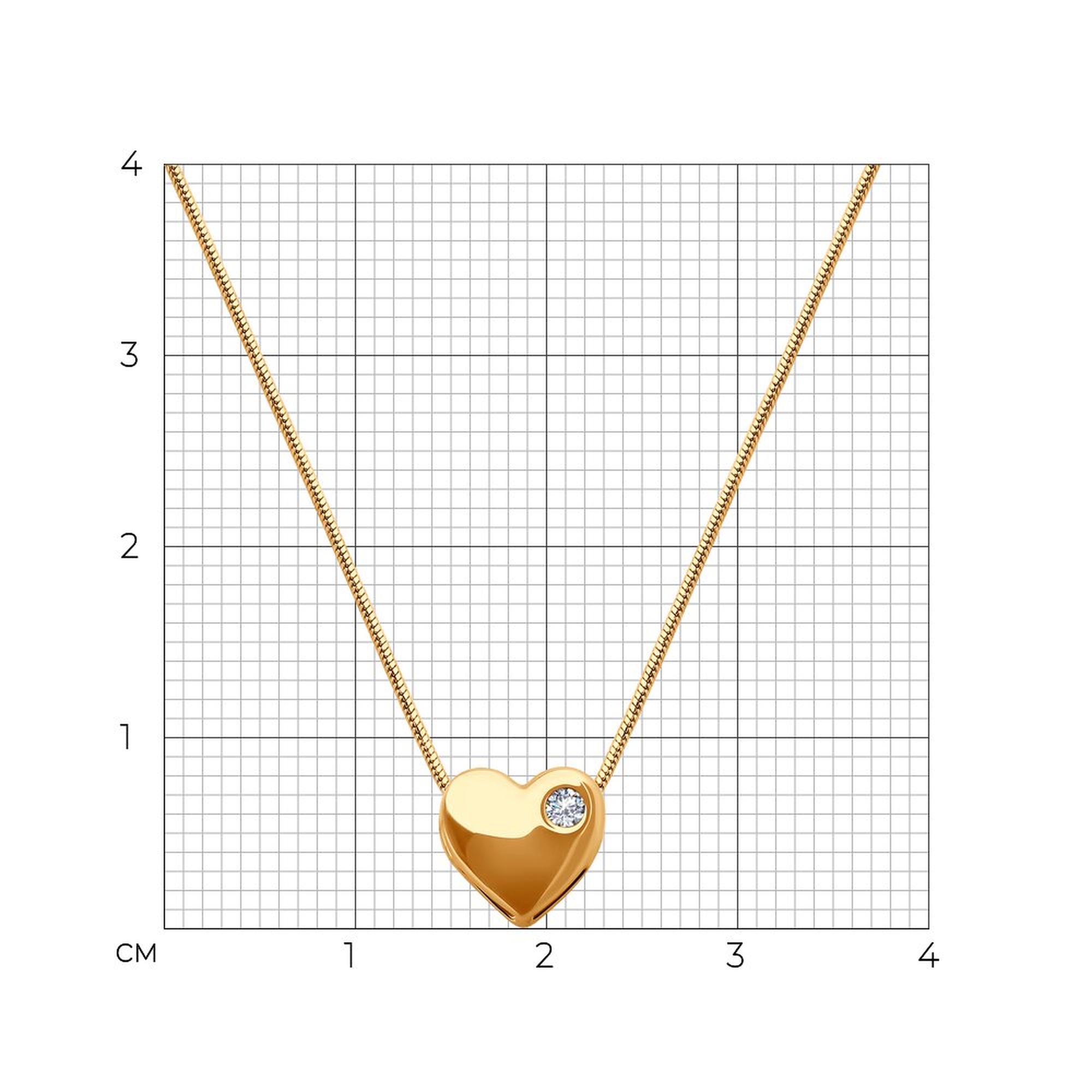 Золотое колье SOKOLOV с фианитом