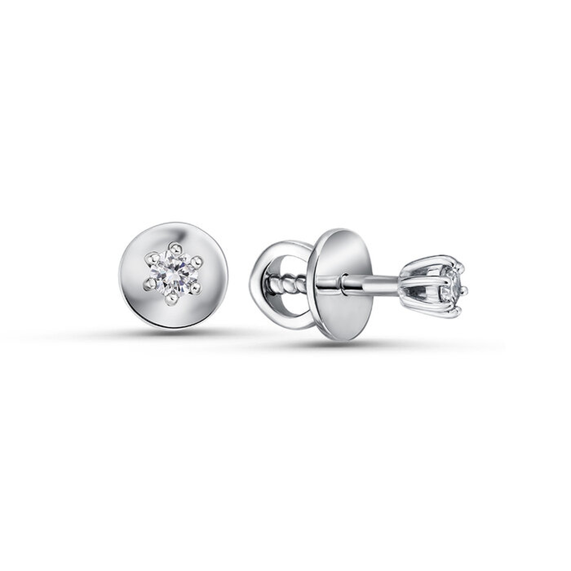 Серьги из белого золота ERA Jewellery с бриллиантом