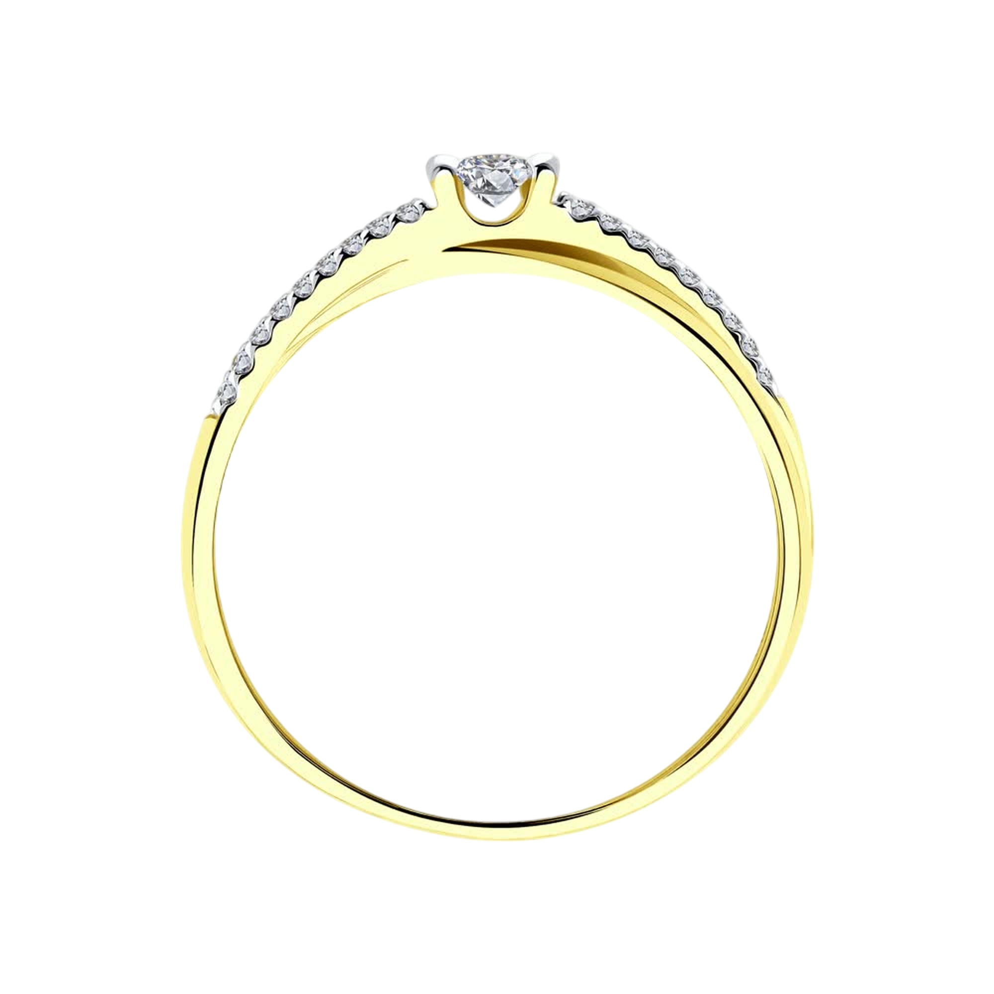 Кольцо из лимонного золота SOKOLOV с бриллиантом