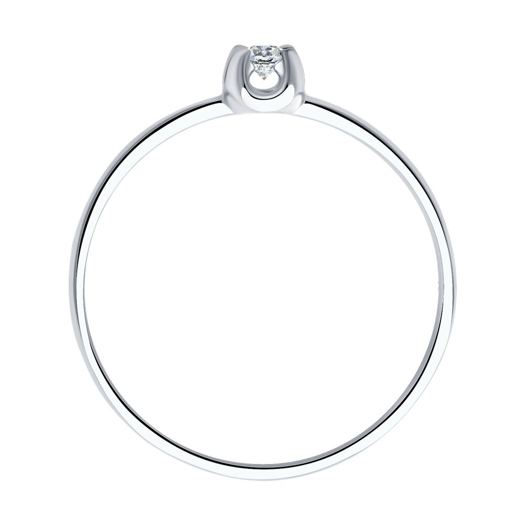 Кольцо из белого золота SOKOLOV с бриллиантом выращенным