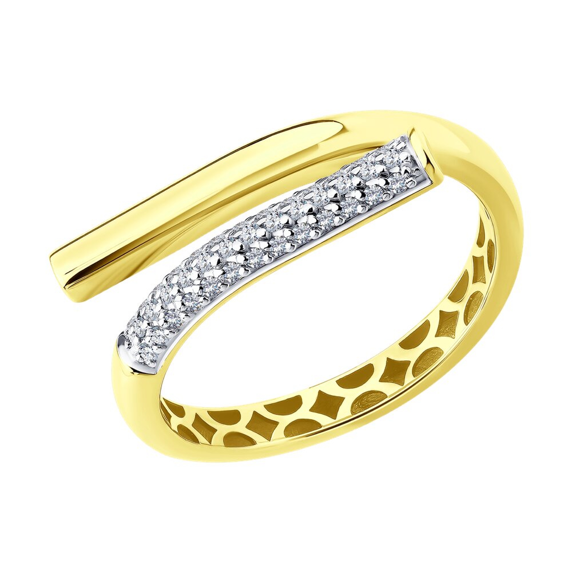 Кольцо из лимонного золота SOKOLOV с бриллиантом