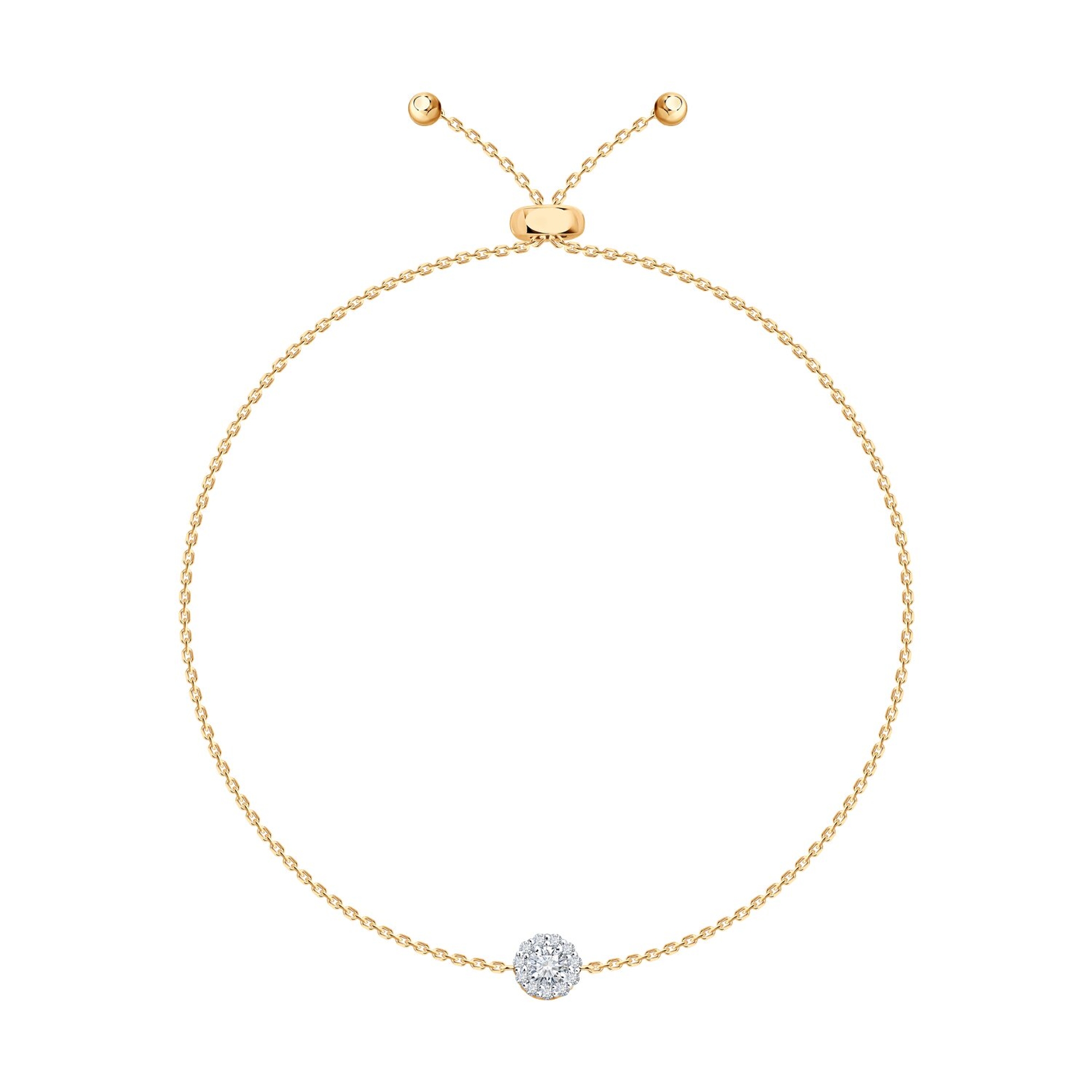 Золотой браслет SOKOLOV с бриллиантом выращенным