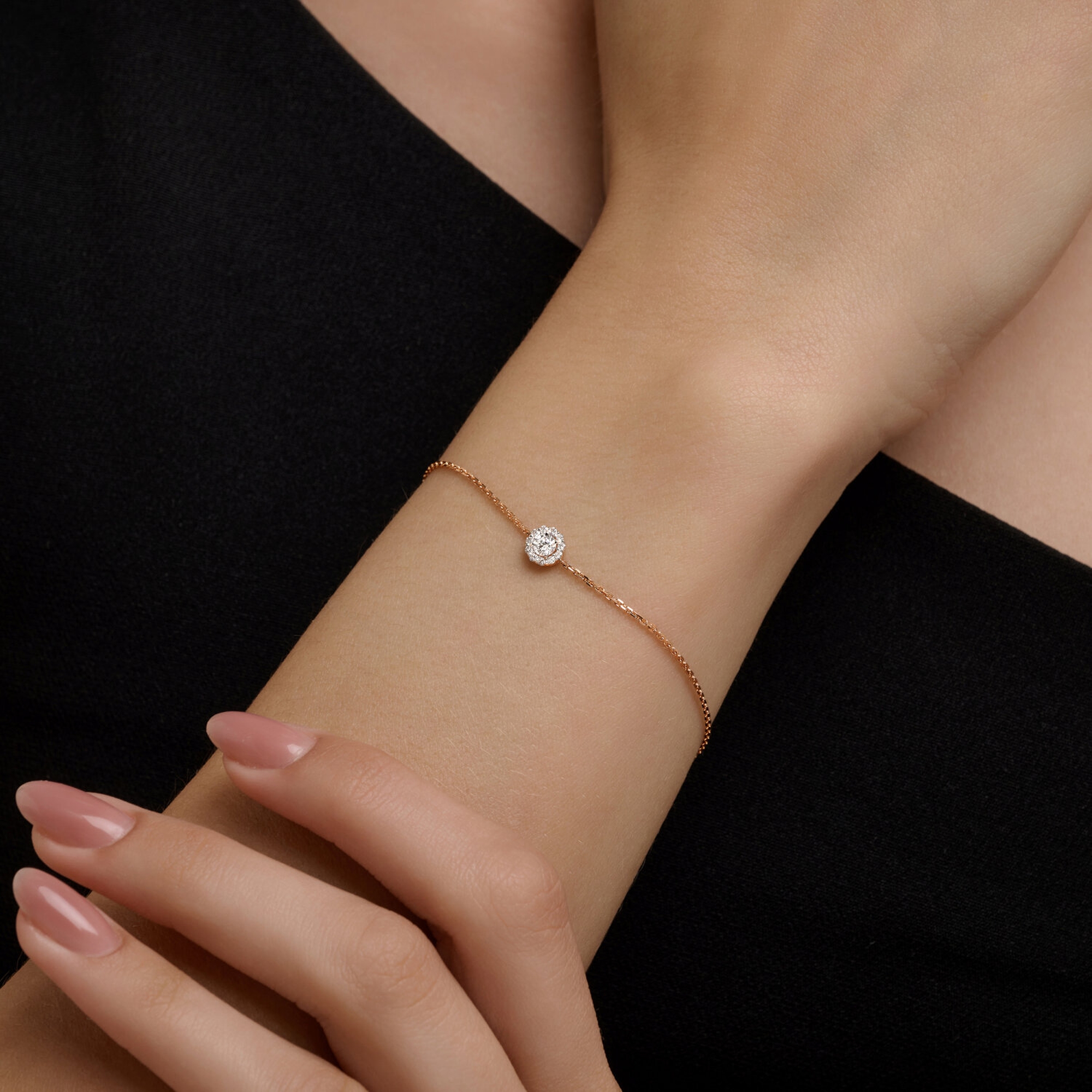 Золотой браслет SOKOLOV с бриллиантом выращенным