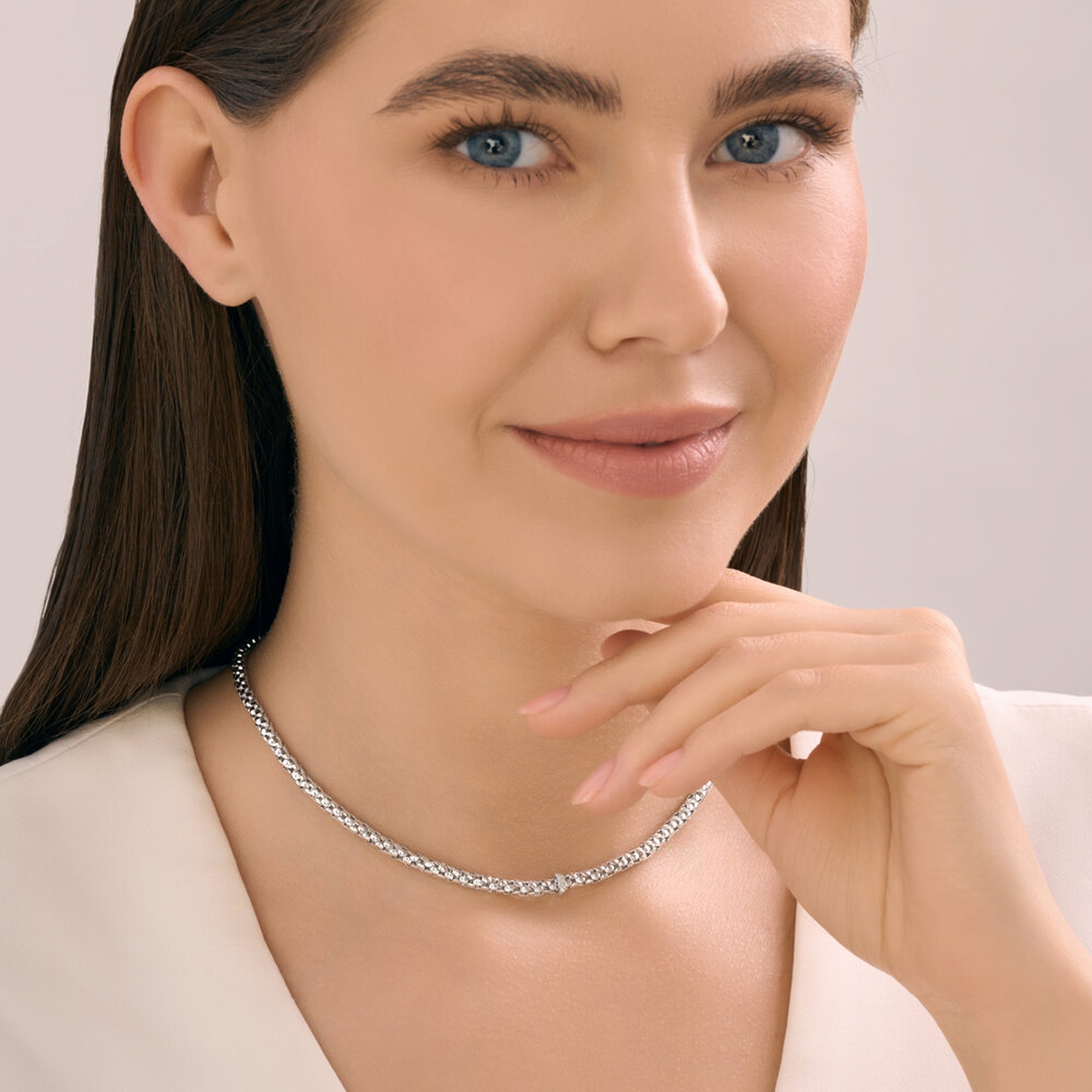 Колье из белого золота SOKOLOV с бриллиантом