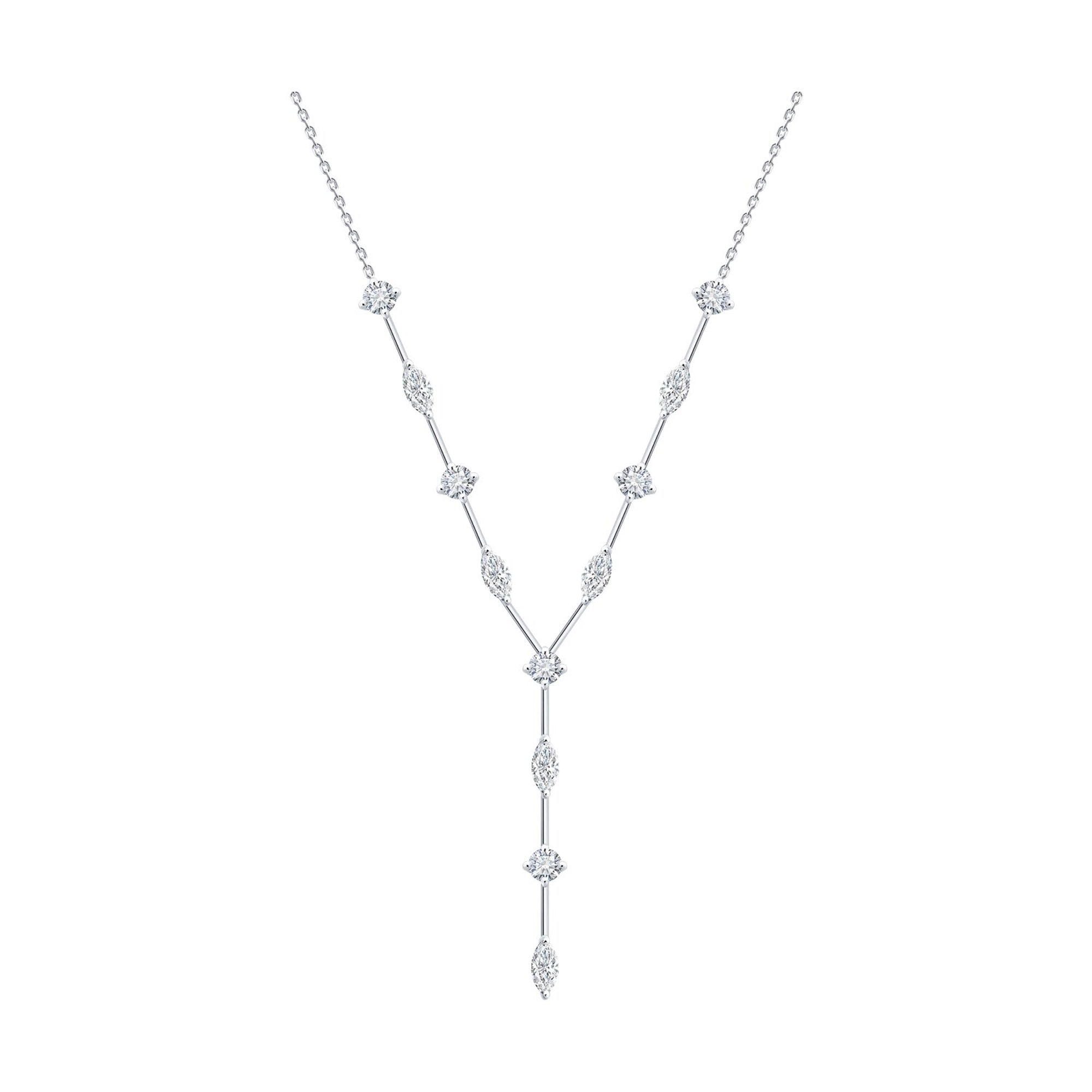 : Колье из белого золота с бриллиантами выращенными