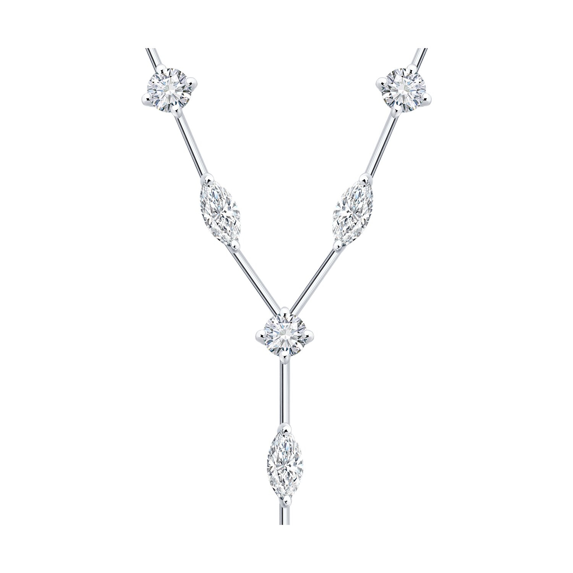 : Колье из белого золота с бриллиантами выращенными