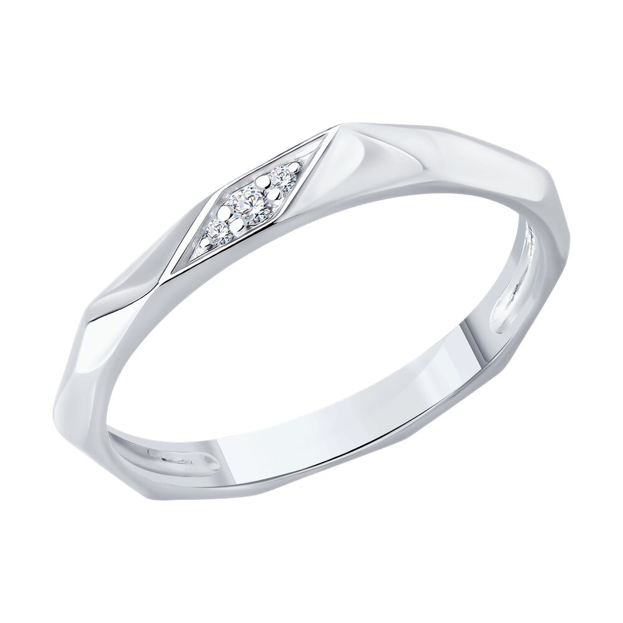 Кольцо из белого золота SOKOLOV с бриллиантом