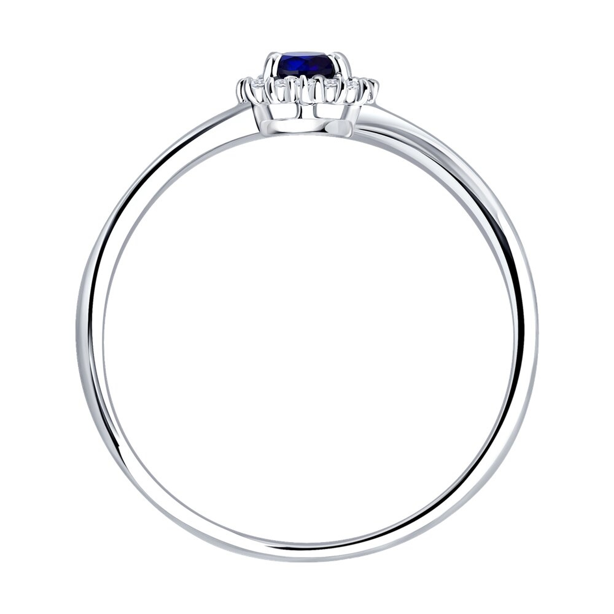 Золотое кольцо SOKOLOV с бриллиантом и сапфиром