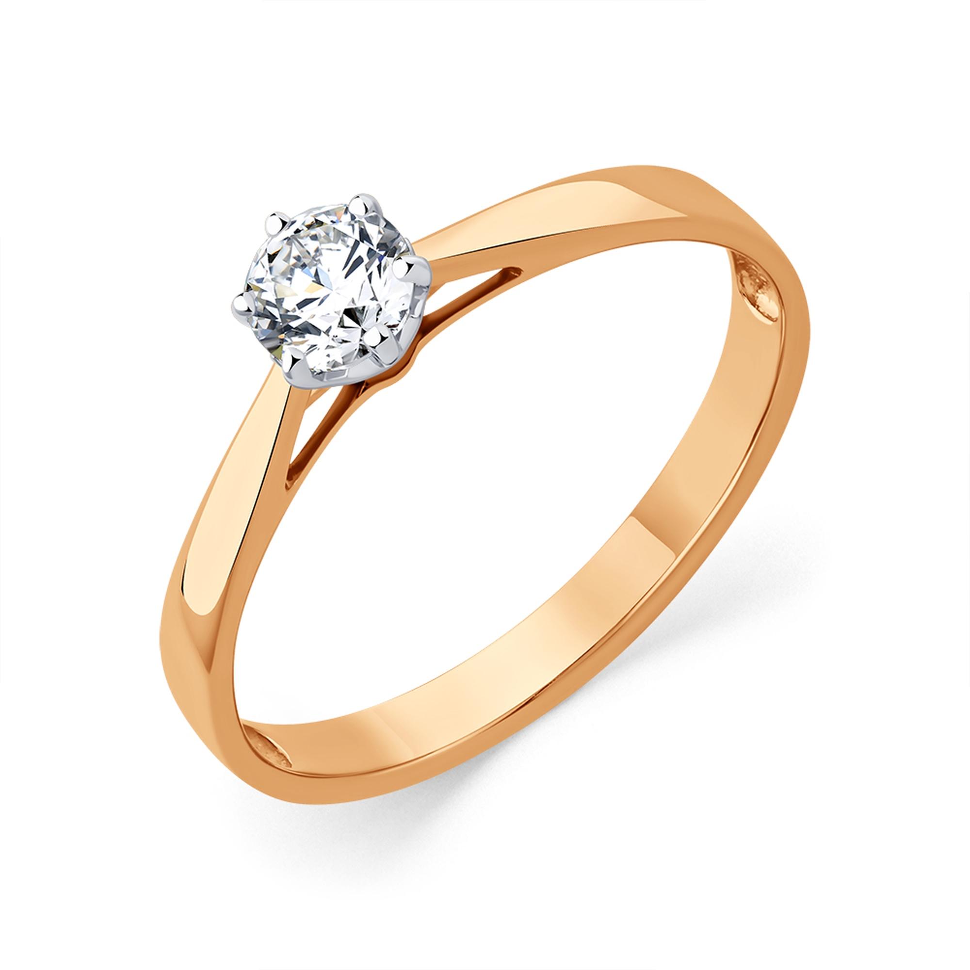 Кольцо из комбинированного золота Мастер Бриллиант с бриллиантом